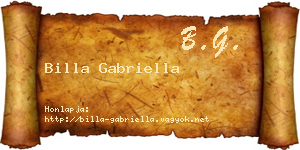 Billa Gabriella névjegykártya